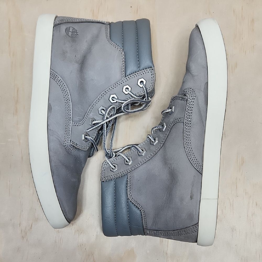 Timberland Dausette Gray Ankle Boots Women 8 Ortholite Hi Top Sneaker Shoe